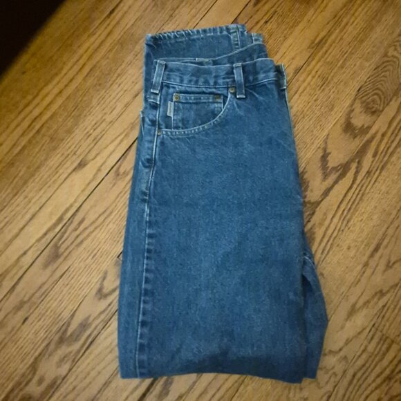 Carhartt Blue Jeans Men 34x32 Relaxed Fit B17 DST Workwear Casual Pants - Picture 3 of 6